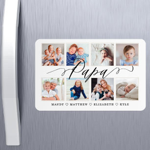 Modern Papa Script Foto-collage voor kleinkinder Magneet