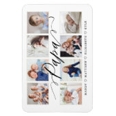 Modern Papa Script | Foto-collage voor kleinkinder Magneet (Verticaal)