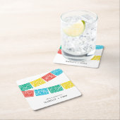 Modern Papel Picado | Bruiloft Bridal Shower Kartonnen Onderzetters (Insitu)