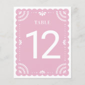 Modern Papel Picado Tafelnummer, Lavendel (Voorkant)