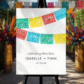 Modern Papel Picado trouwbord Poster