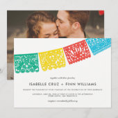 Modern Papel Picado | Uitnodiging tot weddenschapp (Voorkant / Achterkant)