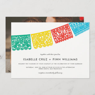 Modern Papel Picado Uitnodiging tot weddenschapp