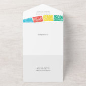 Modern Papel Picado Wedding Banner All In One Uitnodiging (Buitenkant)