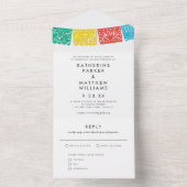 Modern Papel Picado Wedding Banner All In One Uitnodiging (Binnen)