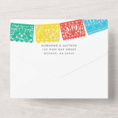 Modern Papel Picado Wedding Banner All In One Uitnodiging (Achterkant)