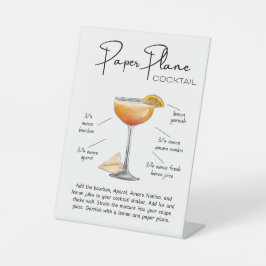 Modern Paper Plane Cocktail Reclamebord Met Voetstuk