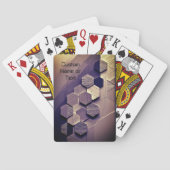 Modern papier en hout 3D Hexagon aangepaste tekst Pokerkaarten (Achterkant)