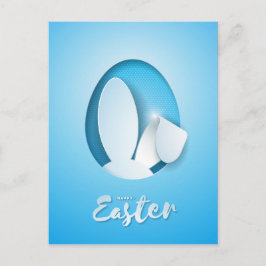 Modern papier gesneden konijnenoren, blauw Pasen Briefkaart