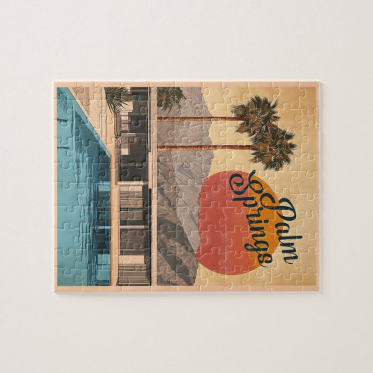 Modern paradijs uit het midden van de eeuw: Palm S Legpuzzel (Horizontaal)