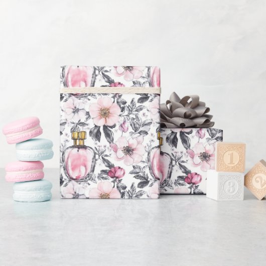 Modern  parfum floral design cadeaupapier (Baby Shower)