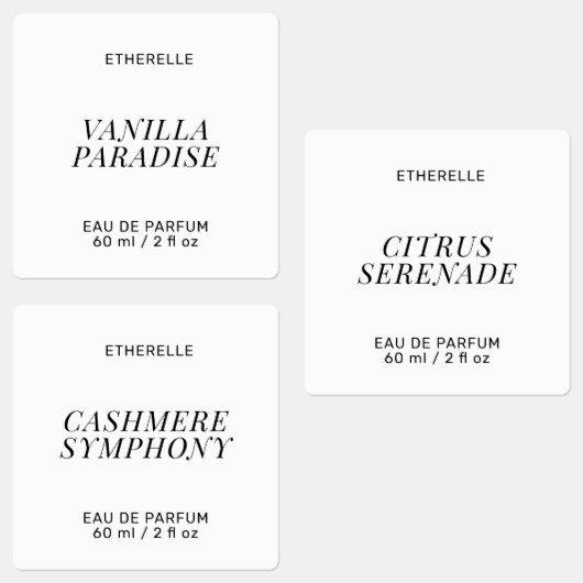 Modern parfumlabel elegant product sticker (Groep)
