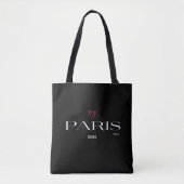 Modern Parijs, Frankrijk Design Chic Zwart Tote Bag (Voorkant)
