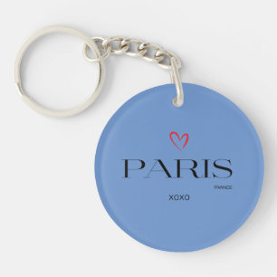 Modern Parijs Frankrijk Hart Xoxo Cool Sleutelhanger
