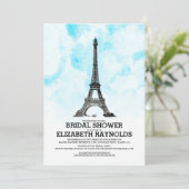 Modern Paris Bridal Shower Invitations Kaart (Staand voorkant)