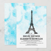 Modern Paris Bridal Shower Invitations Kaart (Voorkant / Achterkant)