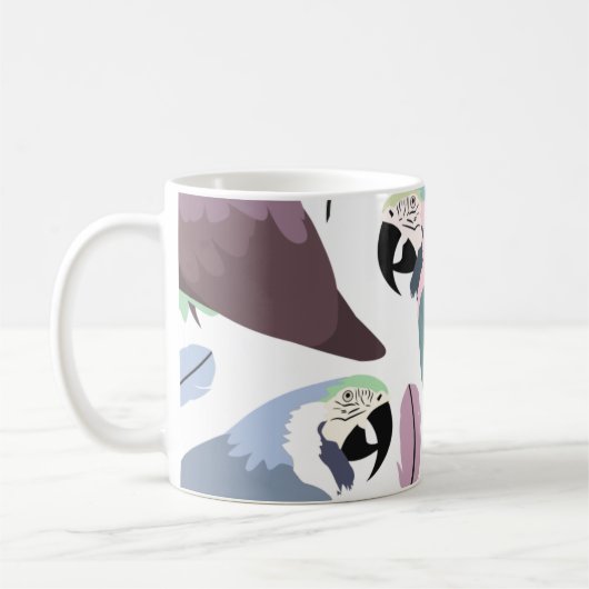 Modern Parrots Tropical Pattern  Koffiemok (Links)