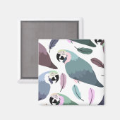 Modern Parrots Tropical Pattern  Magneet (Voorkant / Achterkant)