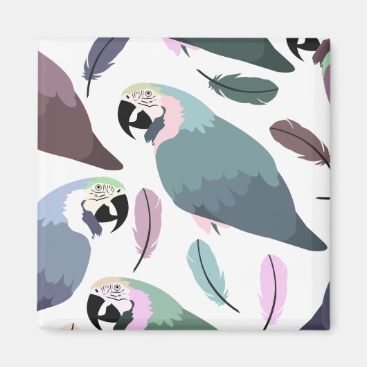 Modern Parrots Tropical Pattern  Magneet (Voorkant)