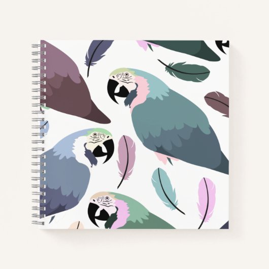 Modern Parrots Tropical Pattern  Notitieboek (Voorkant)