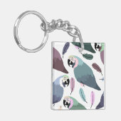 Modern Parrots Tropical Pattern Sleutelhanger (Voorkant Links)