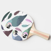 Modern Parrots Tropical Pattern Tafeltennisbatje (Zijkant)