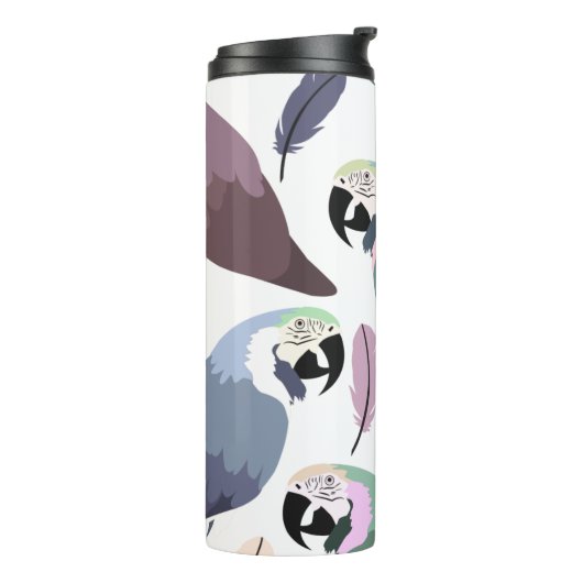 Modern Parrots Tropical Pattern  Thermosbeker (Gedraaid links)