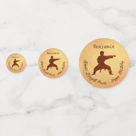 Modern Partij Karate Martial Arts Happy Birthday Confetti (Achterkanten)