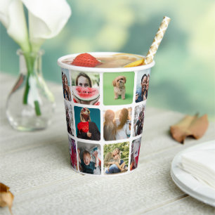Modern Party Fotocollage Patroon Papieren Bekers