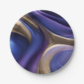 Modern Party Supplies-Blauw Paarse en Gold- Papieren Bordje (Voorkant)