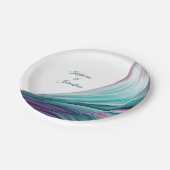 Modern Party Supplies-Paarse en Groen- Papieren Bordje (Gekanteld)