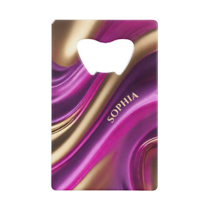 Modern Party Supplies- Paarse Roze en Goud- Creditkaart Flessenopener