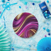 Modern Party Supplies-Paarse Roze en Goud- Papieren Bordje (Feest)