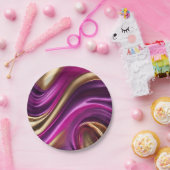 Modern Party Supplies-Paarse Roze en Goud- Papieren Bordje (Feest)