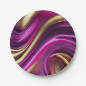 Modern Party Supplies-Paarse Roze en Goud- Papieren Bordje (Voorkant)