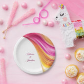 Modern Party Supplies-Roze Sinaasappel-Geel Papieren Bordje (Feest)