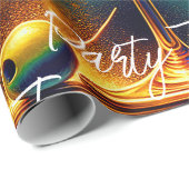 Modern Party Time Neon gepersonaliseerd Cadeaupapier (Rol Hoek)
