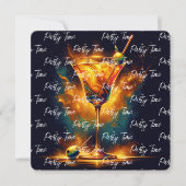 Modern Party Time Neon gepersonaliseerd Kaart (Voorkant)