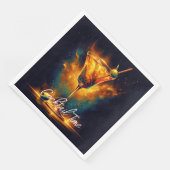 Modern Party Time Neon gepersonaliseerd Servet (Hoek)