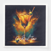 Modern Party Time Neon gepersonaliseerd Servet (Voorkant)