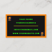 Modern Party Time Neon gepersonaliseerde professio Visitekaartje (Achterkant)