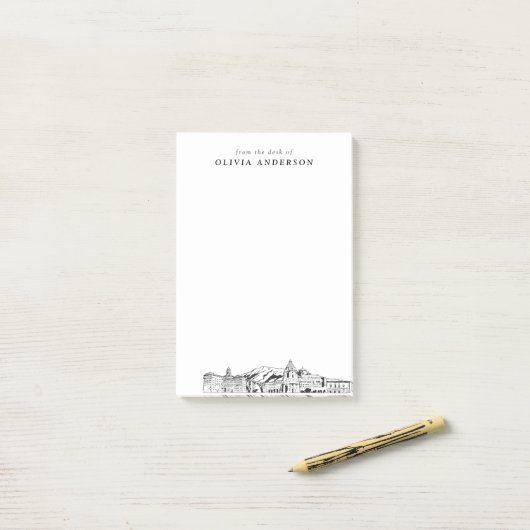 Modern Pasadena Professioneel Gift Gepersonaliseer Post-it® Notes (Op bureau)