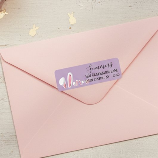 Modern Pasen Bunny Script Adres Etiket