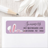 Modern Pasen Bunny Script Adres Etiket (Insitu)