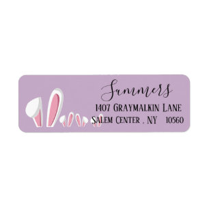 Modern Pasen Bunny Script Adres Etiket