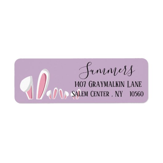 Modern Pasen Bunny Script Adres Etiket (Voorkant)