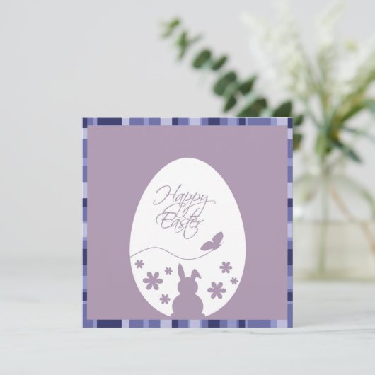 Modern Pasen Ei Pastel Paars Kaart (Staand voorkant)