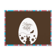 Modern Pasen Gelukkig Paasei Chocolade Bruine Post