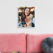 Modern pasfoto pasgetrouwd koppel canvas afdruk (Insitu (Woonkamer))