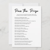 Modern Pass de Prijs Vrijgezellenfeest Game Kaart (Voorkant)